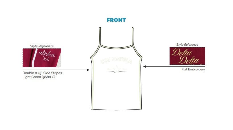 H3G-1411-Ohio State University-Chi Omega-STRAPPY TANK FULL LENGTH