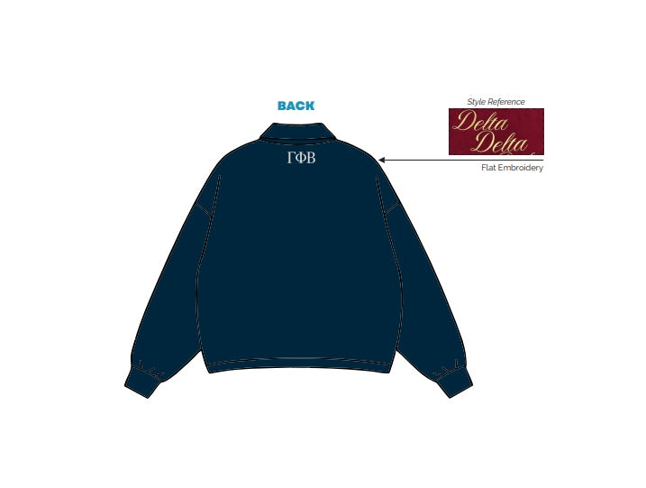 H3G-1849-Indiana University Bloomington-Gamma Phi beta-Quarter Zip collared sweatshirt
