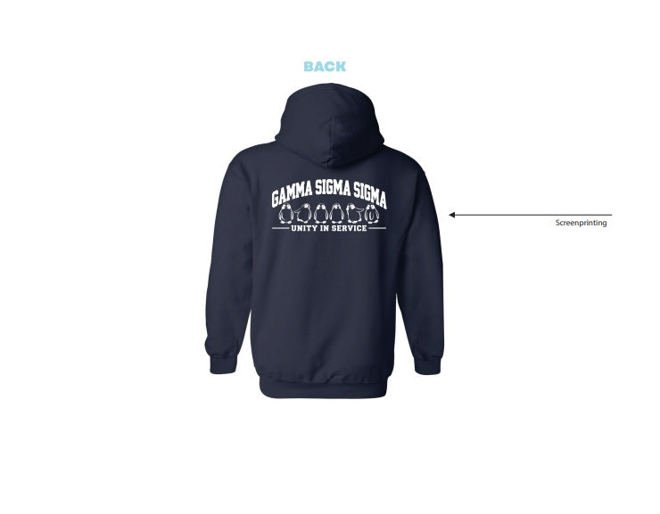 H3G-2673- University of Delaware - Gamma Sigma Sigma-Hooded Sweatshirt