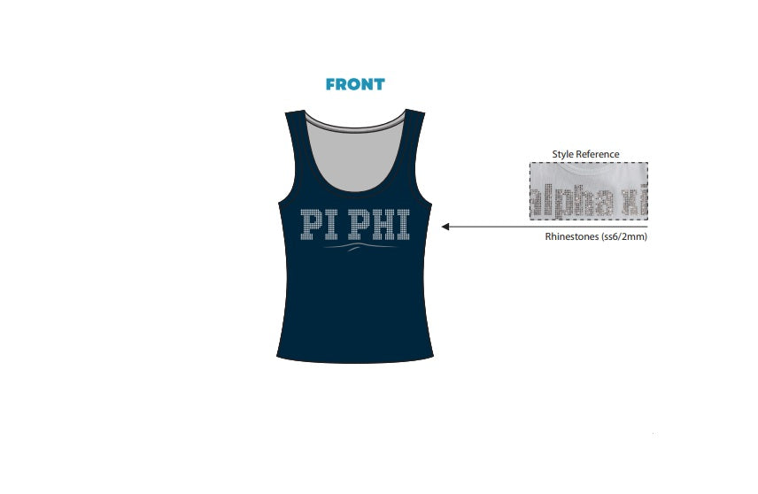 H3G-1248-University of Michigan-Pi Phi-LOW SCOOP NECK TANK - FULL LENGTH