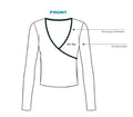 H3G-1641-University of Delaware-sigma kappa-V NECK WRAP LONG SLEEVE TEE