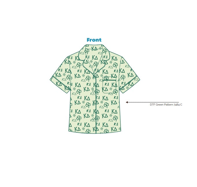 H3G-2487-University of Oregon-Kappa Delta-AUGUST SET - SATIN PAJAMA TOP