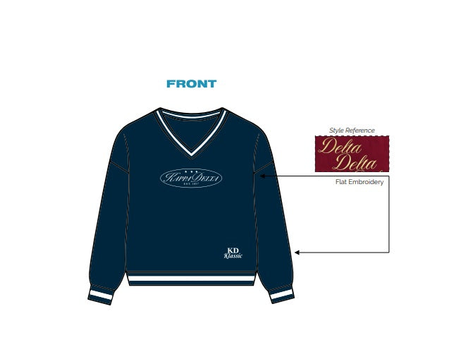 H3G-1382-Kansas State University-Kappa Delta-V NECK CREWNECK