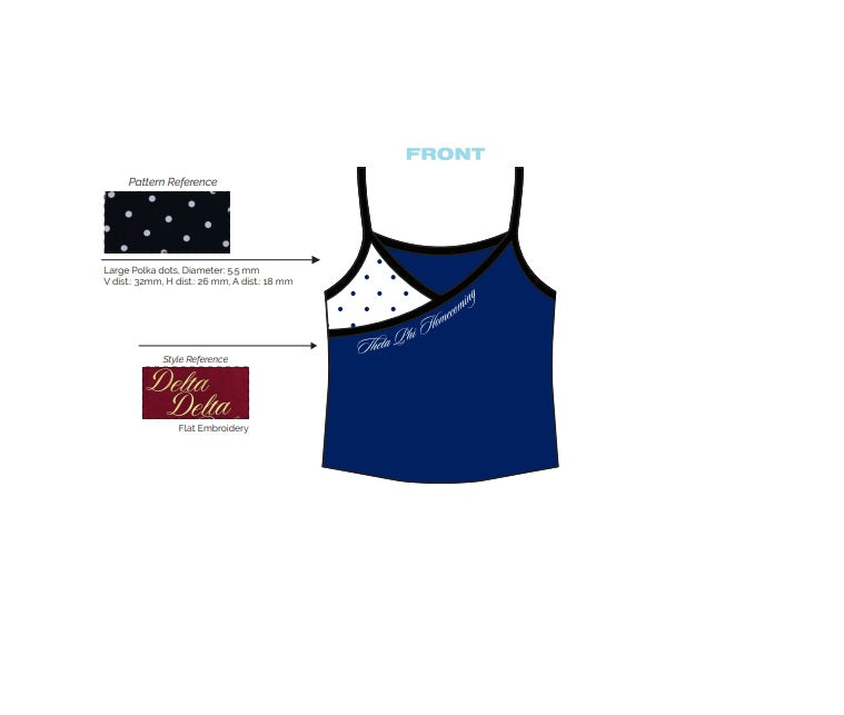 H3G-2302-Indiana University Bloomington-Theta Phi Alpha-V-neck Wrap Tank