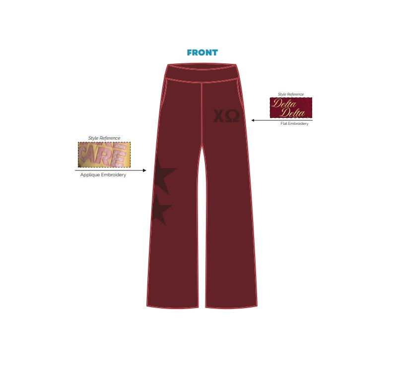 H3G-2720-American University-Chi Omega-WIDE LEG SWEATPANTS