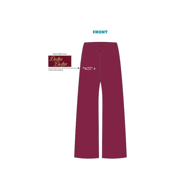 H3G-2513-University of Minnesota Twin Cities-Gamma Phi Beta-WIDE LEG SWEATPANTS