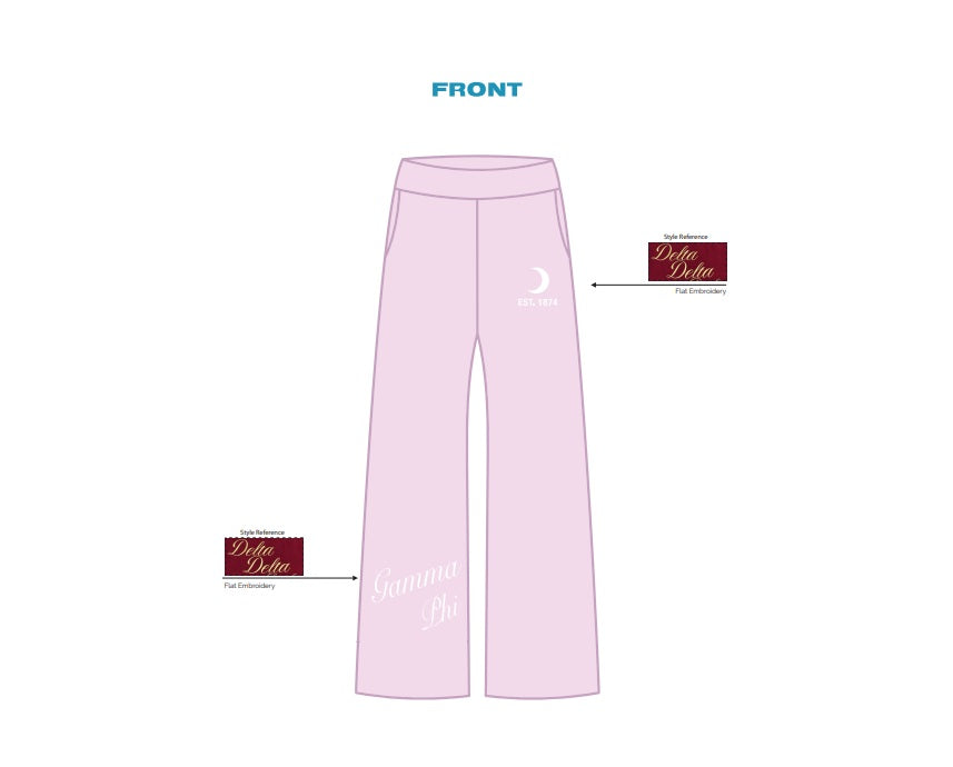 H3G-2455 Gamma Phi Beta - Northwestern University-WIDE LEG SWEATPANTS