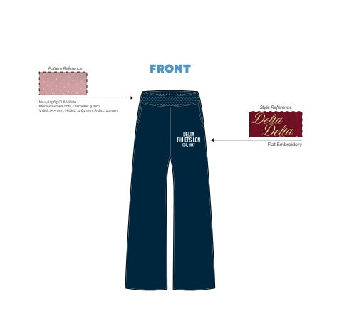 H3G-2595-University of Rhode Island-Delta Phi Epsilon Sorority-Wide Leg Sweatpants