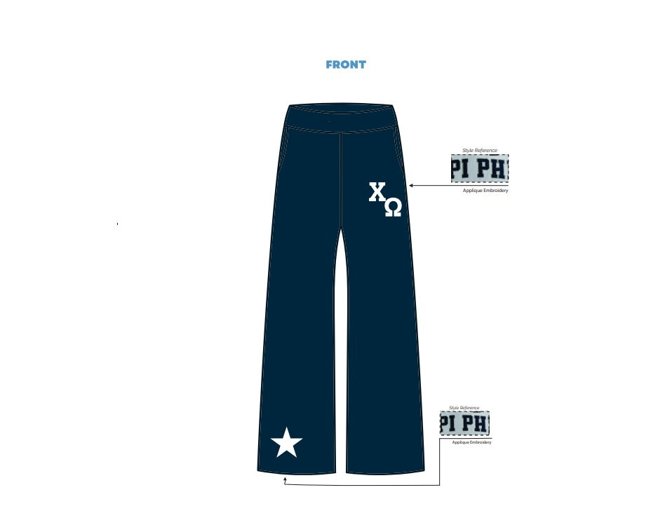 H3G-2827-Coastal Carolina University-Chi Omega-Wide Leg Sweatpants