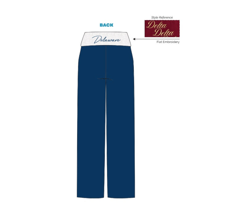 H3G-2941-University of Delaware-Kappa Delta-FOLD OVER WIDE LEG PANTS