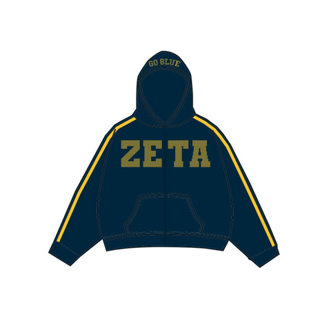 H3G-0817 - University of Michigan - Zeta Tau Alpha Zip Up Hoodie