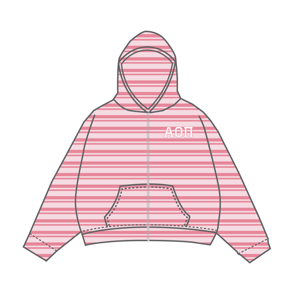 Zip Up - Berry Stripe