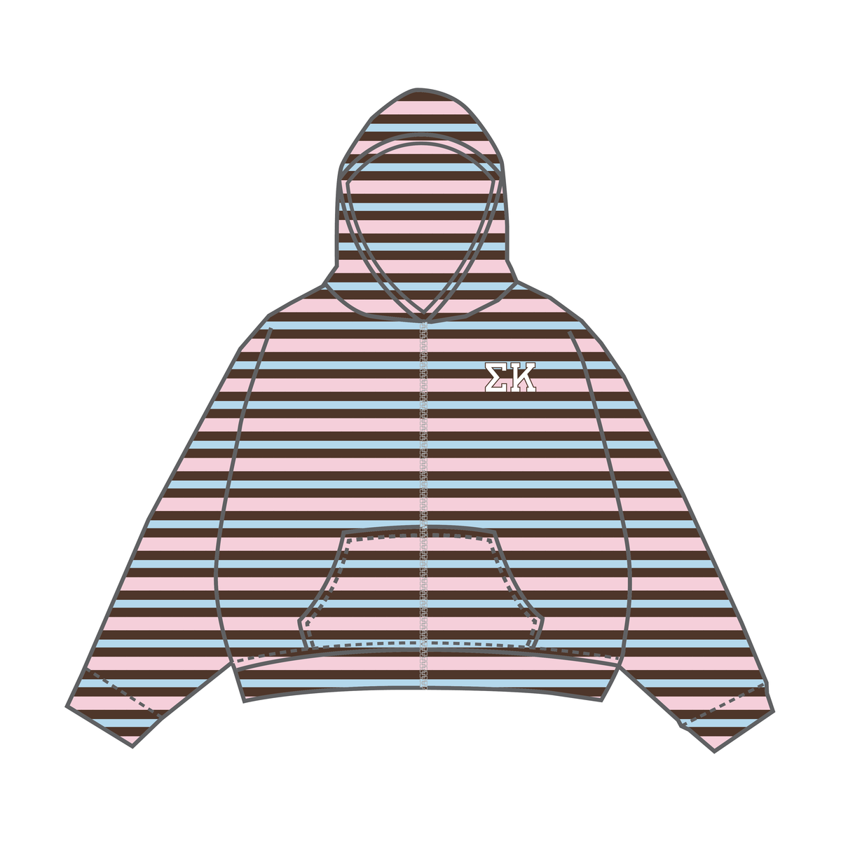 Zip Up - Chestnut Stripe