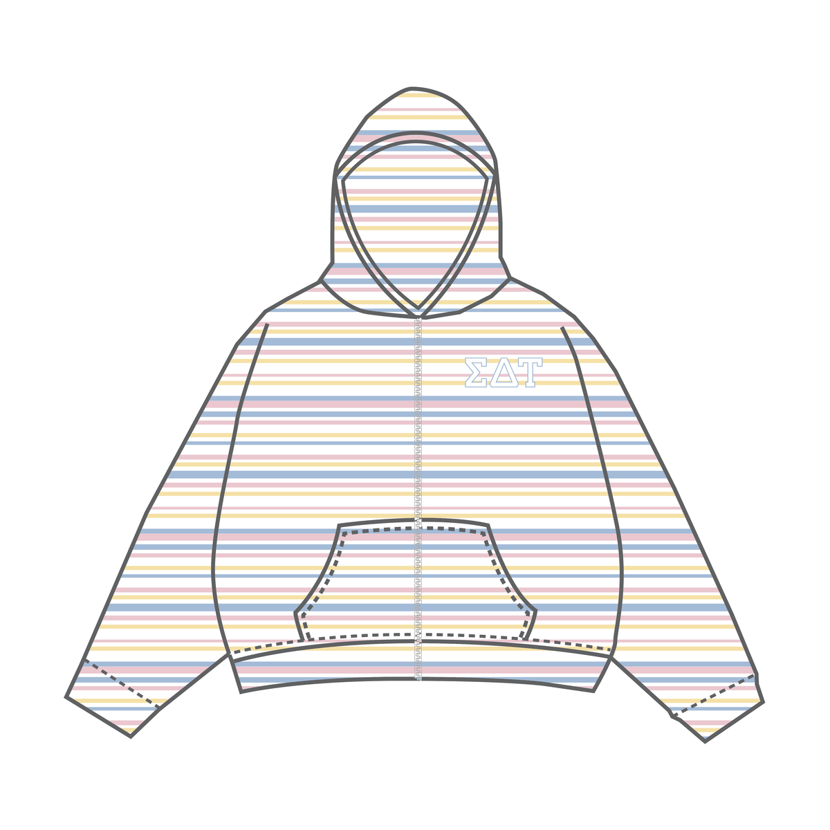 Zip Up - Confetti Stripe